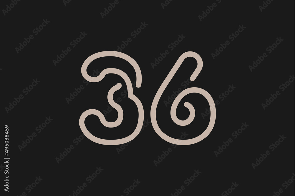 Number 36 Logo, Monogram Number 36 line style, usable for anniversary and business logos, flat design logo template, vector illustration Number 36 Logo, Monogram Number 36 line style, usable for anniversary and business logos, flat design logo template, vector illustration