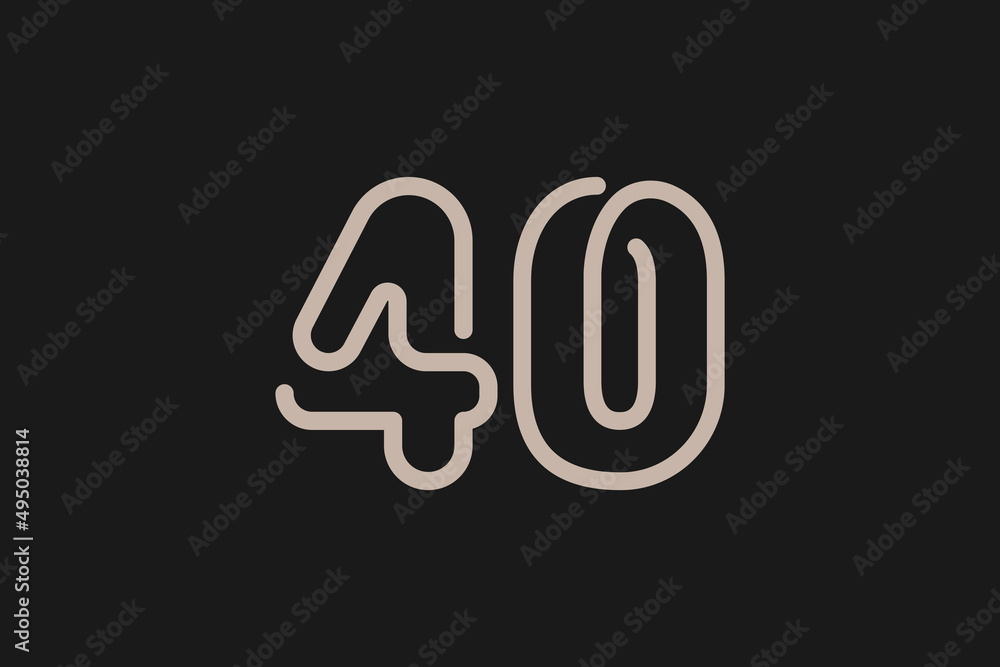 Number 40 Logo, Monogram Number 40 line style, usable for anniversary and business logos, flat design logo template, vector illustration Number 40 Logo, Monogram Number 40 line style, usable for anniversary and business logos, flat design logo template, vector illustration