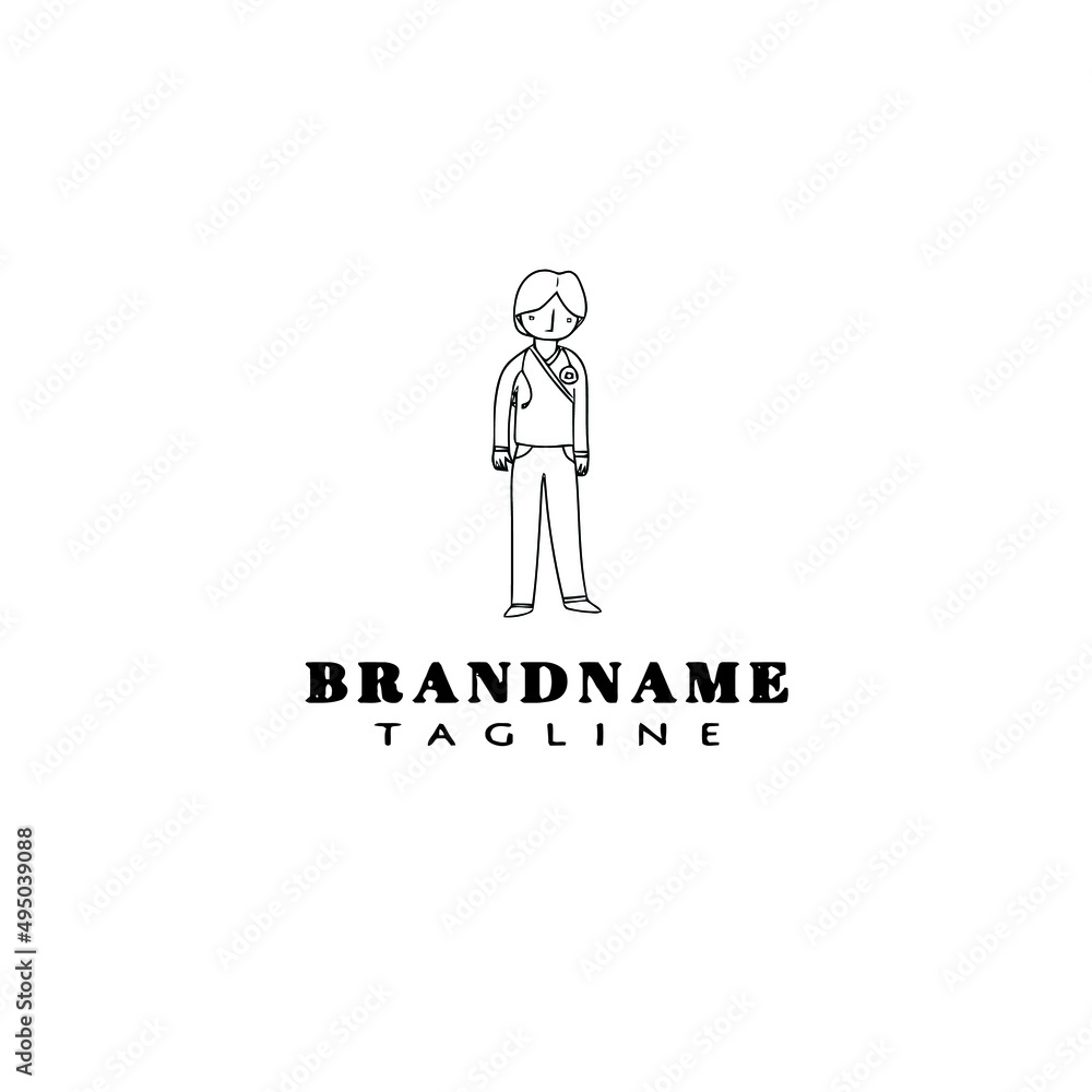 nurse logo cartoon template icon design black vector illustration nurse logo cartoon template icon design black vector illustration