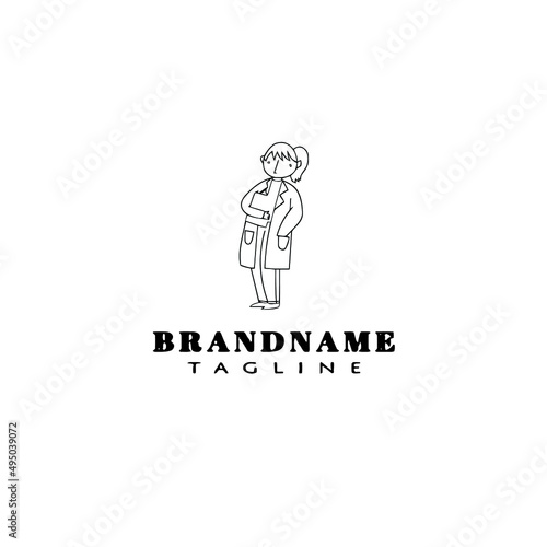 nurse logo cartoon template icon design black vector illustration