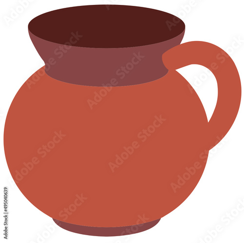 taza de barro. Aislado En El Fondo Blanco Vector