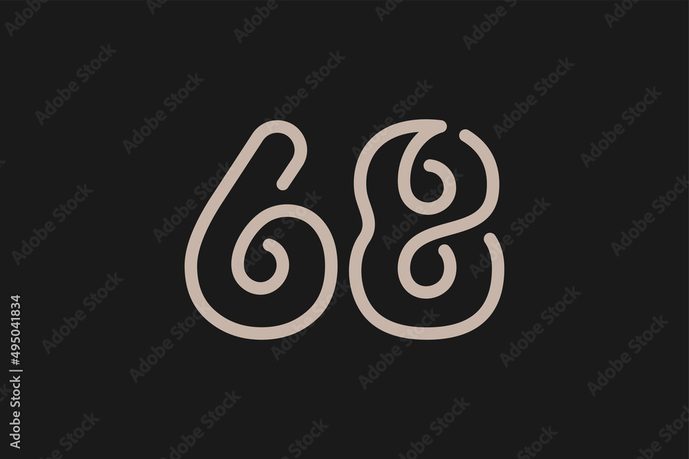 Number 68 Logo, Monogram Number 68 line style, usable for anniversary and business logos, flat design logo template, vector illustration Number 68 Logo, Monogram Number 68 line style, usable for anniversary and business logos, flat design logo template, vector illustration