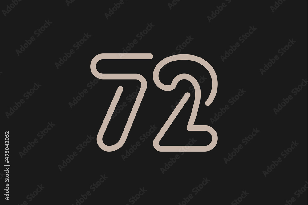 Number 72 Logo, Monogram Number 72 line style, usable for anniversary and business logos, flat design logo template, vector illustration Number 72 Logo, Monogram Number 72 line style, usable for anniversary and business logos, flat design logo template, vector illustration