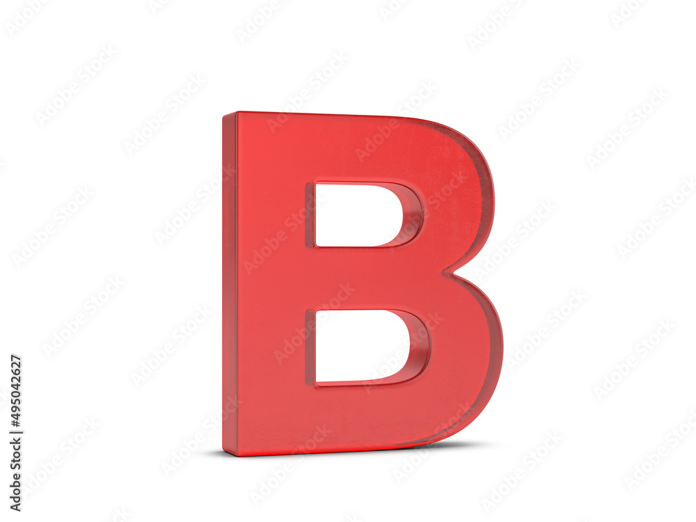 Glass letter B Glass letter B