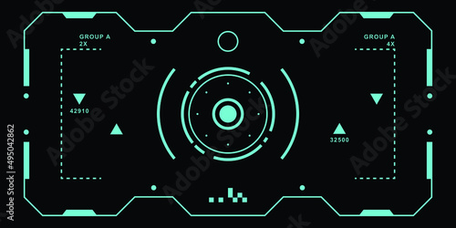 HUD futuristic display with detail. sci-fi monitor screen. Vector illustration for modern background. High technology user interface. 