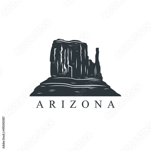 illustration of arizona landmark, vector art.