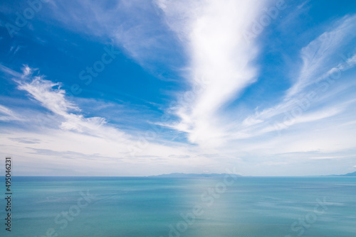Beautiful cloud and tropical sea ocean in southern of Thailand  Travel summer beach holiday concept.