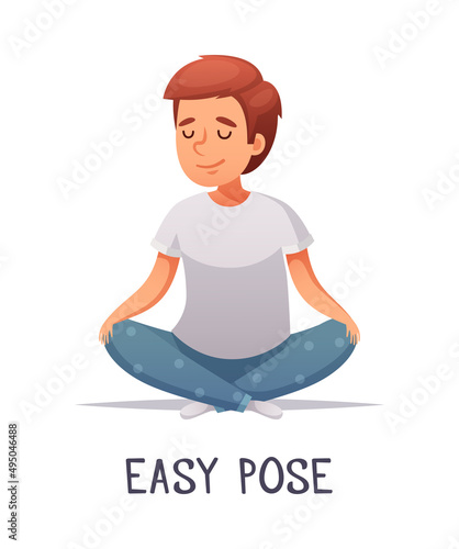Yoga Easy Pose Composition © Macrovector