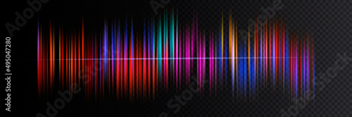 Abstract vector element for music design with equalizer. Dynamic line with dots on a dark background.