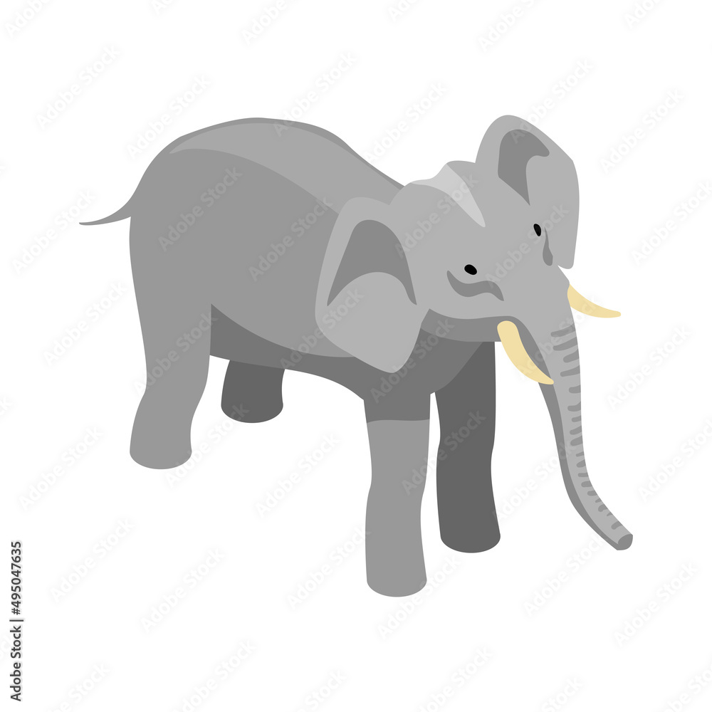 Obraz premium Safari Elephant Isometric Composition