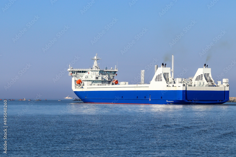 New Rail Vehicles Carrier ferry at sea