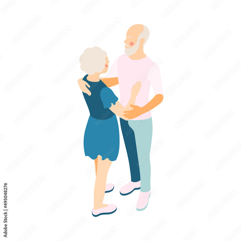 Elderly Pair Dancing Composition Elderly Pair Dancing Composition