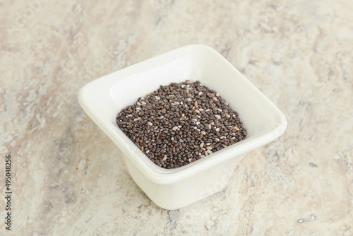 Chia seeds in the bowl