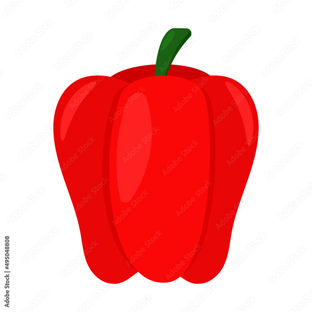 Red Cartoon Pepper Paprika Icon Clipart for Vegetables and Spices Vector Red Cartoon Pepper Paprika Icon Clipart for Vegetables and Spices Vector