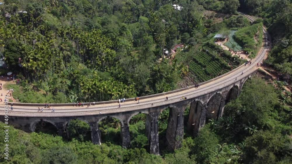 Aerial view of the Demodara nine-arch bridge. High quality photo Aerial view of the Demodara nine-arch bridge. High quality photo