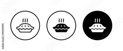 pie icon button, vector, sign, symbol, logo, illustration, editable stroke, flat design style isolated on white food icons