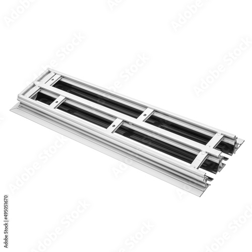 Ventilation grille for cooling and supplying fresh air to the premises. Isolated on a white background. Ventilation of kitchen  bathroom  apartment  office  bar  restaurant  warehouse.