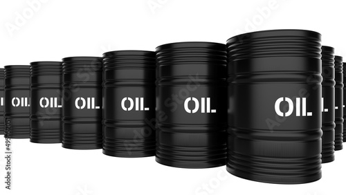 Crude oil metallic container on white background to use as a resource 3d render illustration