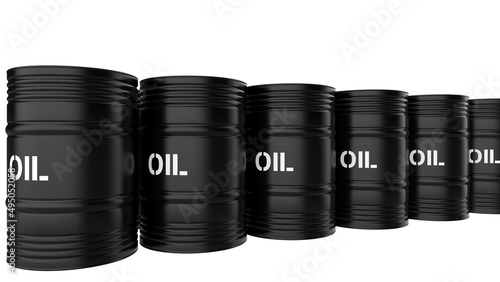 Crude oil metallic black container on white background to use as a resource 3d render illustration