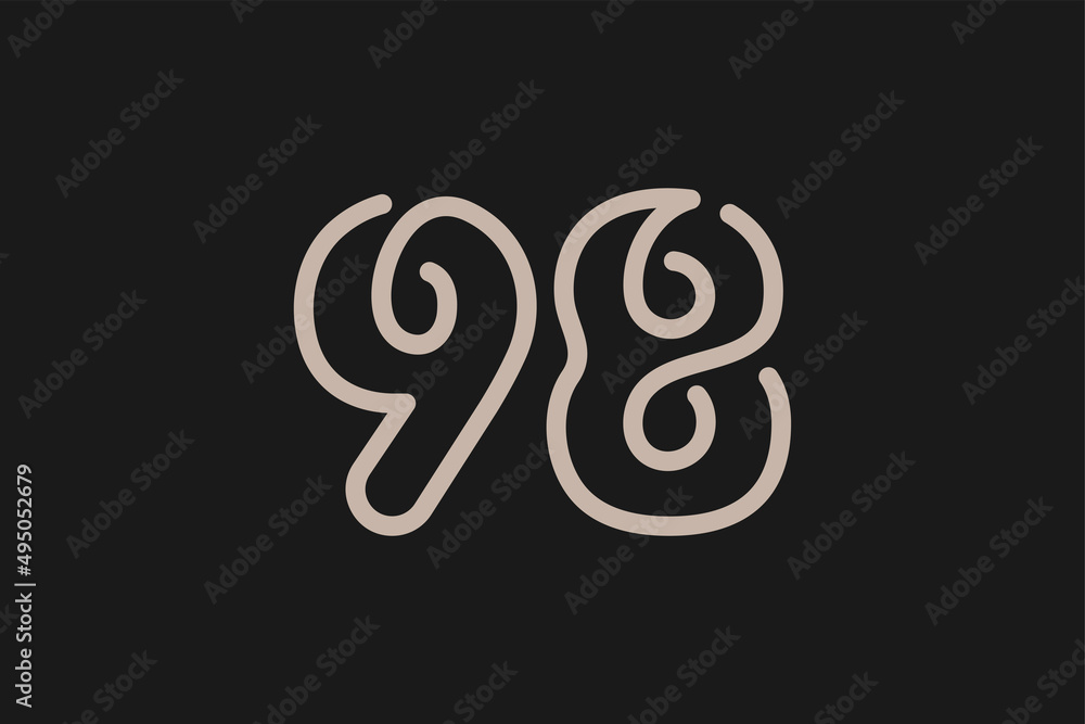 Number 98 Logo, Monogram Number 98 line style, usable for anniversary and business logos, flat design logo template, vector illustration Number 98 Logo, Monogram Number 98 line style, usable for anniversary and business logos, flat design logo template, vector illustration