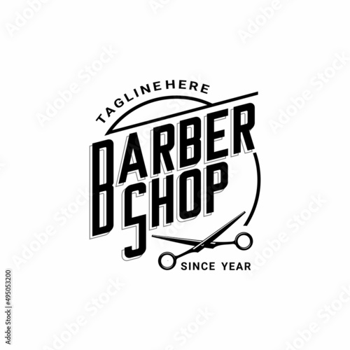 barbershop logo vector, scissors vector