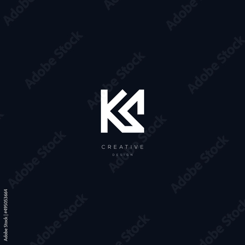 A modern, bold logo letters KS on a dark background. EPS10, Vector.