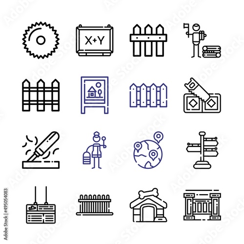 plank Icon Set with line icons. Modern Thin Line Style. Suitable for Web and Mobile Icon. Vector illustration EPS 10.