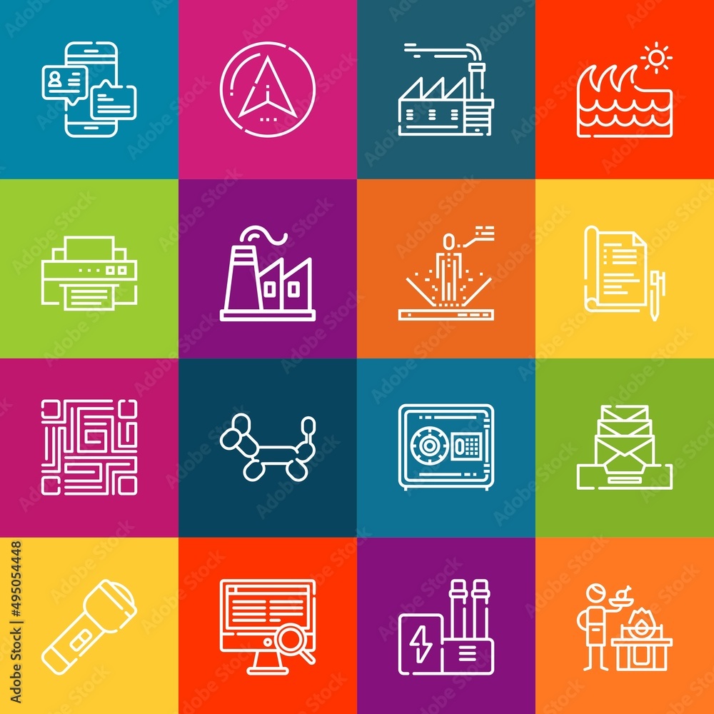 Modern thin line icons set of technology elements. Premium quality ...