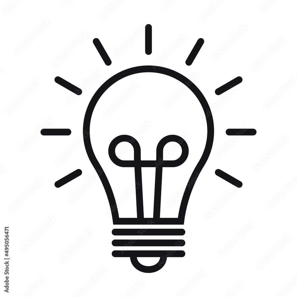 The light bulb icon vector, full of ideas and creative thinking, analytical thinking for processing. Outline symbol illustration. The light bulb icon vector, full of ideas and creative thinking, analytical thinking for processing. Outline symbol illustration.