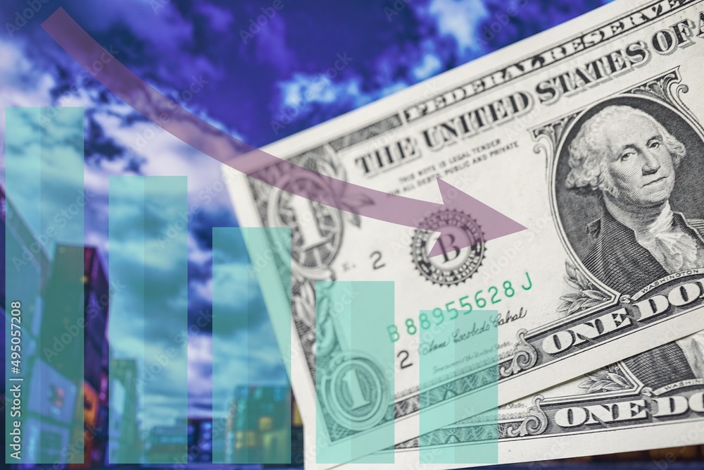 Fototapeta premium dollar bills isolated on warehouse background