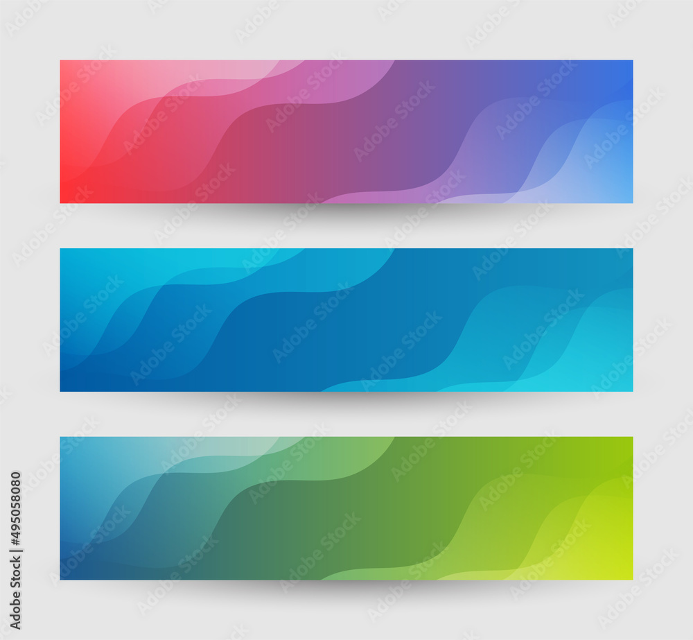 Obraz premium colorful abstract wavy banners for creative design projects.