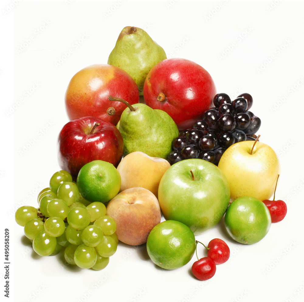 Group of fresh tropical fruits on white background. Group of fresh tropical fruits on white background.