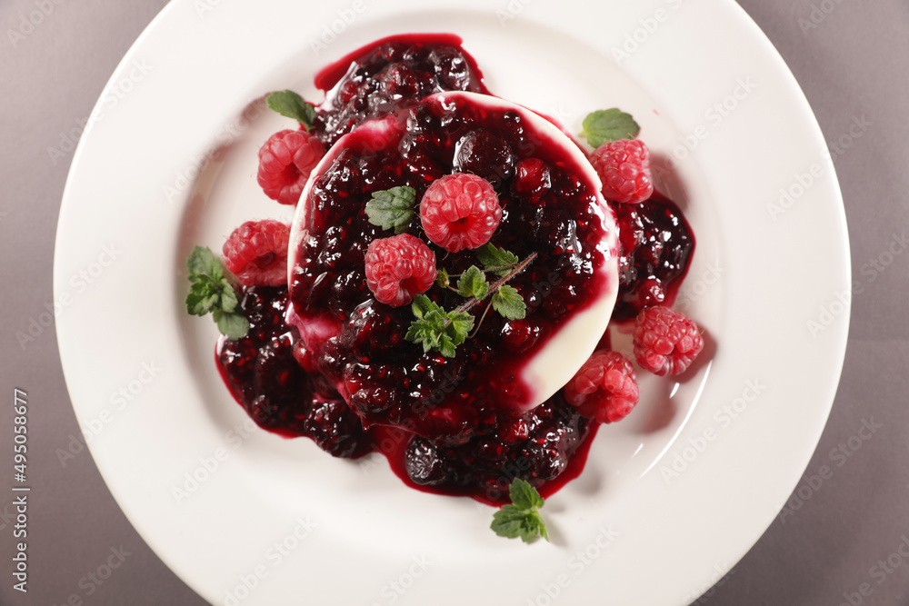 panna cotta with berries fruits panna cotta with berries fruits