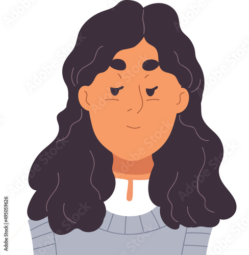 Cute Woman Avatar Cartoon Illustration
