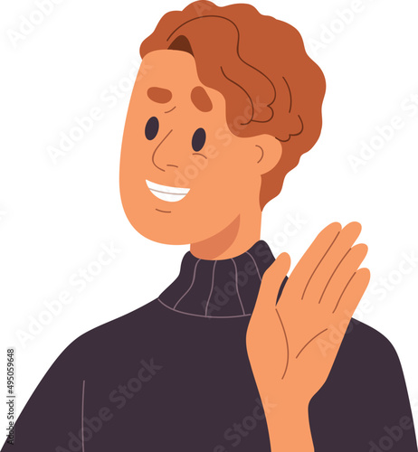 Smiling Young Man Avatar Cartoon Illustration