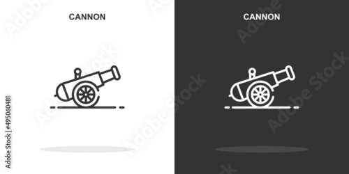 cannon line icon. Simple outline style.cannon linear sign. Vector illustration isolated on white background. Editable stroke EPS 10