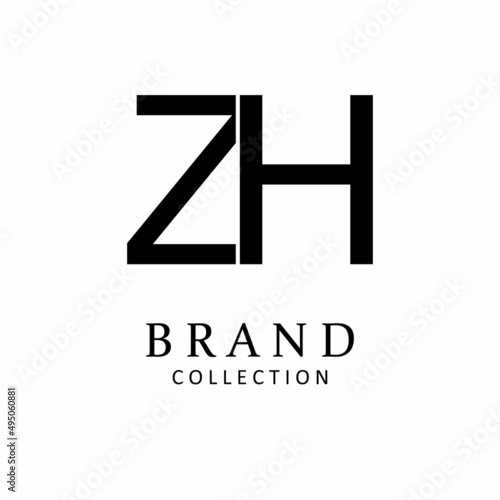 Letter ZH vector logo design symbol icon emblem