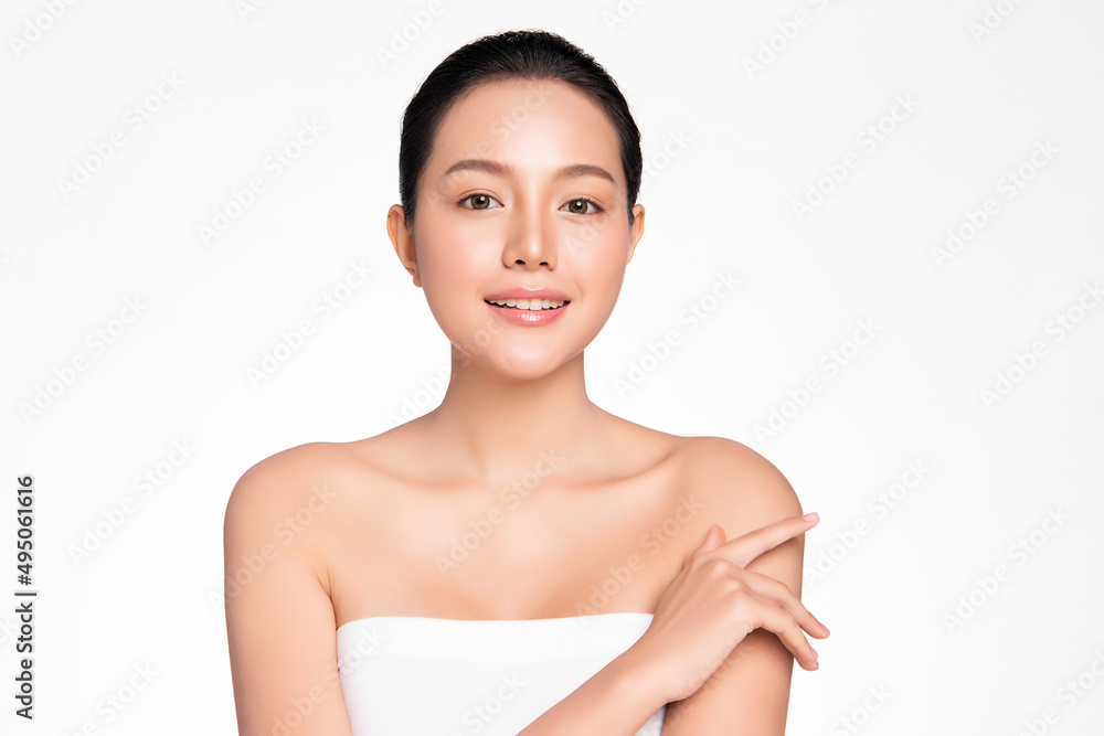 Beautiful young asian woman with clean fresh skin on white background, Face care, Facial treatment, Cosmetology, beauty and spa, Asian women portrait. Beautiful young asian woman with clean fresh skin on white background, Face care, Facial treatment, Cosmetology, beauty and spa, Asian women portrait.