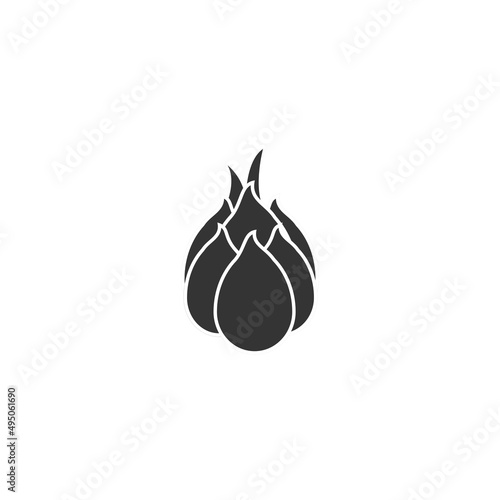 Silhouette icon of dragon fruit illustration