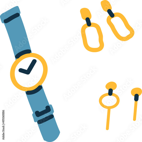 Women Accessories Cartoon Illustration