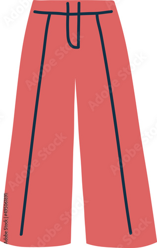 Casual Women Trousers Cartoon Illustration