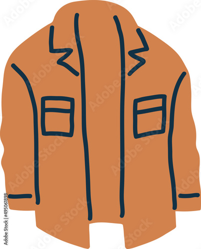 Casual Shirt with Pockets Cartoon Illustration