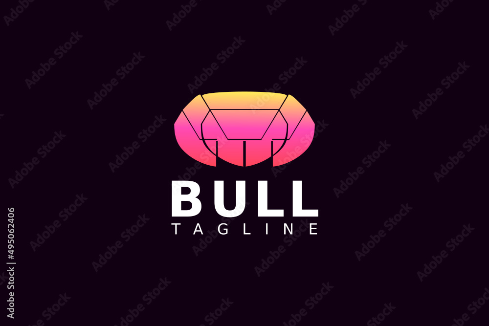 bull head tech modern logo bull head tech modern logo