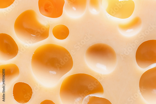 maasdam Cheese texture, macro shot