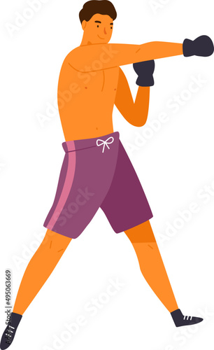 Male Boxer Cartoon Illustration