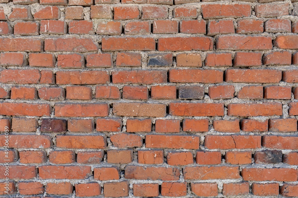 Obraz premium Red and orange brick wall background