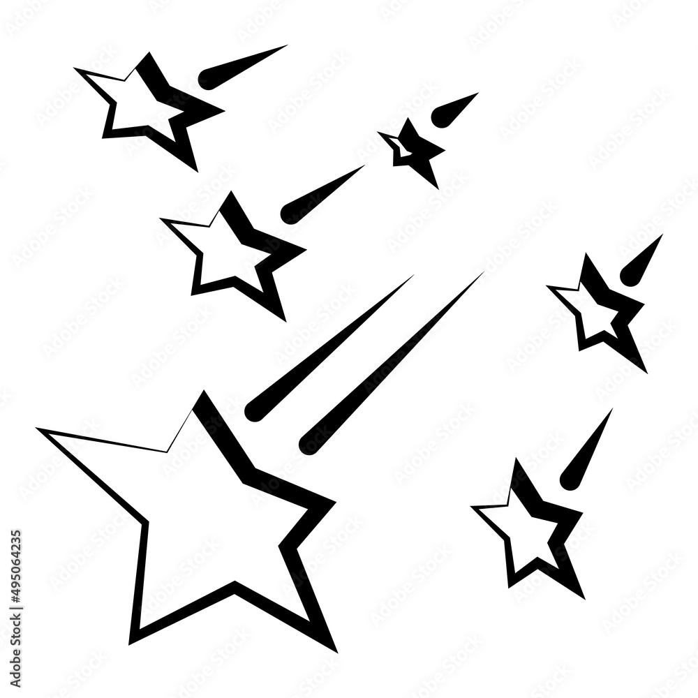 Star Fall Abstract Flat Icon Isolated On White Background