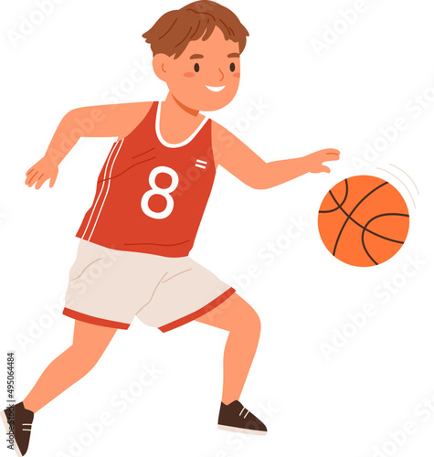 Boy Basketball Player Cartoon Illustration