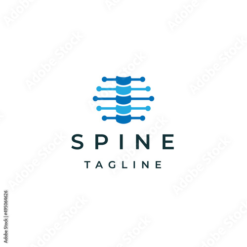 Spine or human backbone logo icon design template flat vector