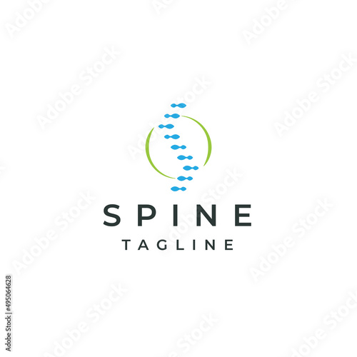 Spine or human backbone logo icon design template flat vector